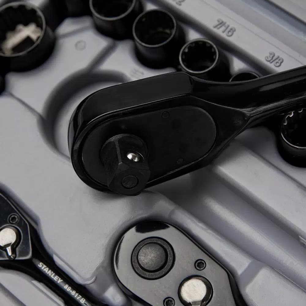 STANLEY 201-Piece Mechanics Tool Set with Black Chrome Finish