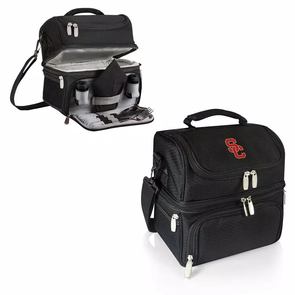 ONIVA Pranzo USC Trojans Black Insulated Lunch Bag with Cutlery Set