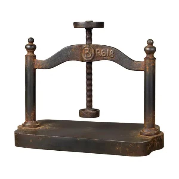 Titan Lighting 18 in. x 20 in. Rustic Metal Cast Iron Decorative Book Press with Rust Finish