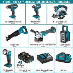 Makita 18V LXT Lithium-Ion Cordless 7-Piece Combo Kit (3.0Ah) thumbnail 2