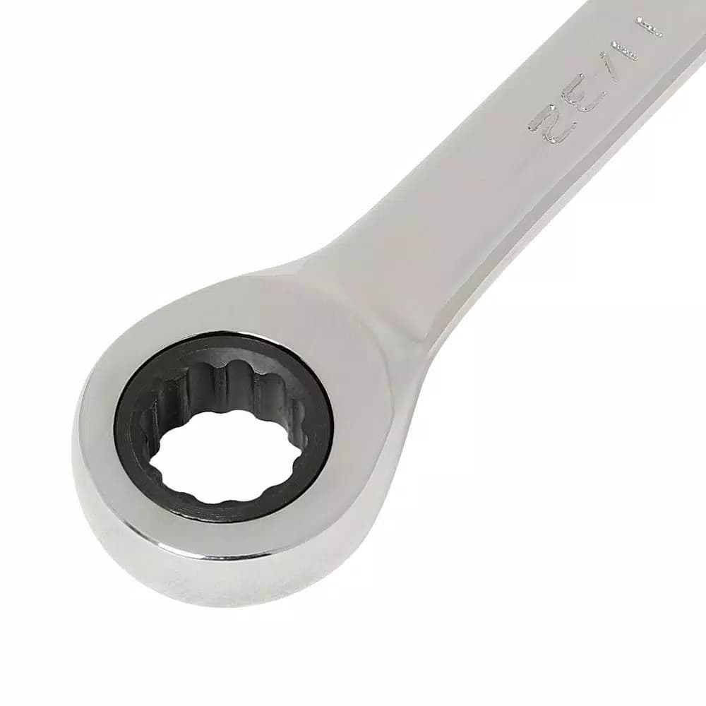 GEARWRENCH 11/32 in. Combination Ratcheting Wrench, 12-Point Steel, Full Polish