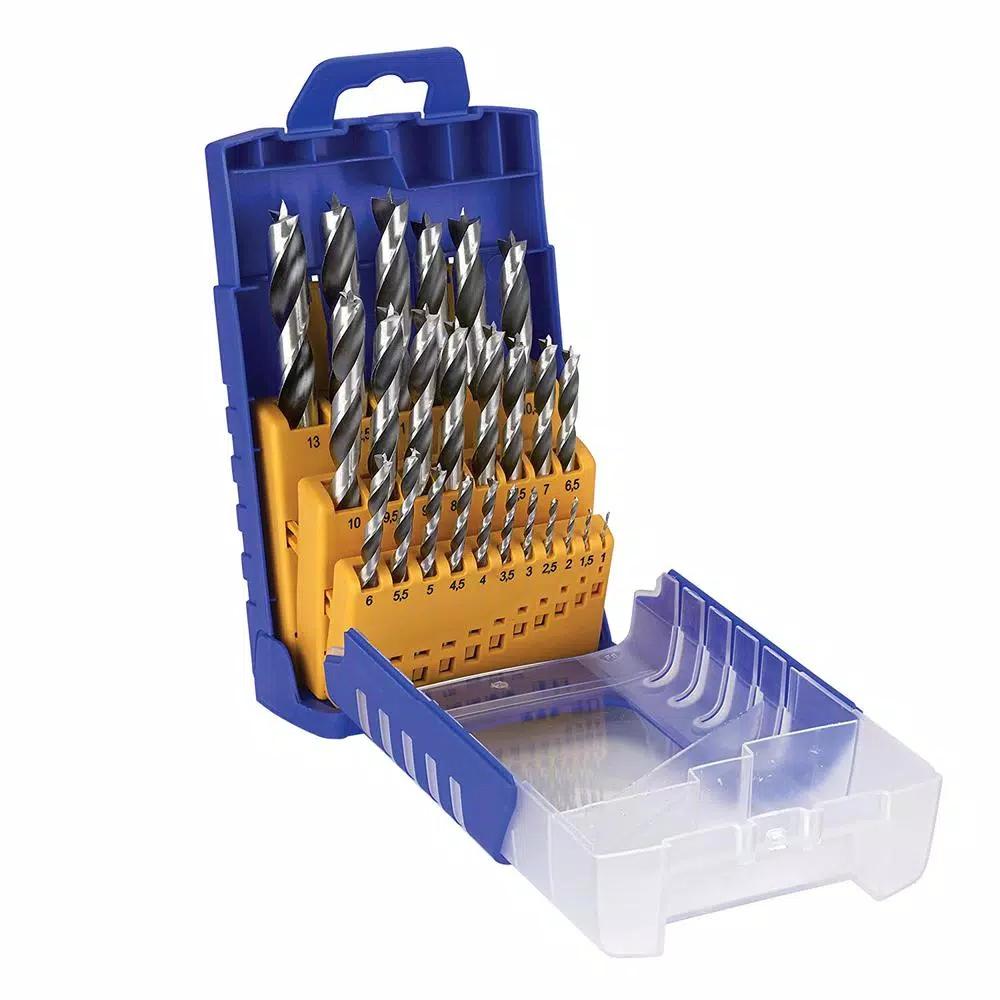 Unbranded Fisch 25-Piece Metric Chrome Vanadium Brad Point Wood Drill Bit Set