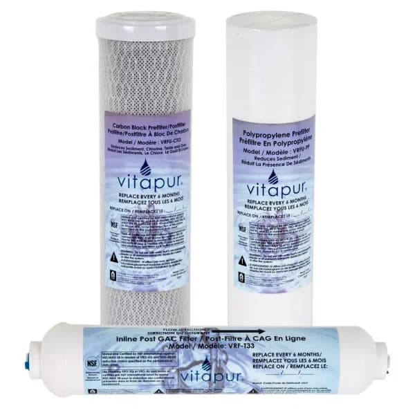 Vitapur VFK-4U Universal Reverse Osmosis Replacement Water Filter Kit (Fits VRO-4U)
