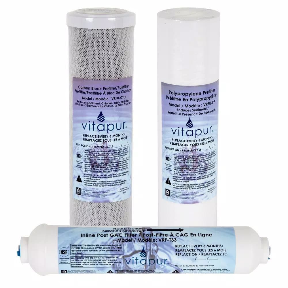 Vitapur VFK-4U Universal Reverse Osmosis Replacement Water Filter Kit (Fits VRO-4U)