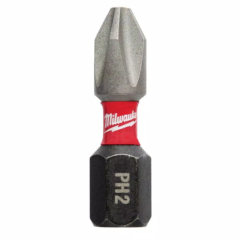 Milwaukee SHOCKWAVE 1 in. Phillips #2 Impact Bits, 25-Piece Set