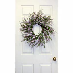 Worth Imports 22 in. Pink Lavender Silk Wreath with Greenery on Natural Twig Base thumbnail 2