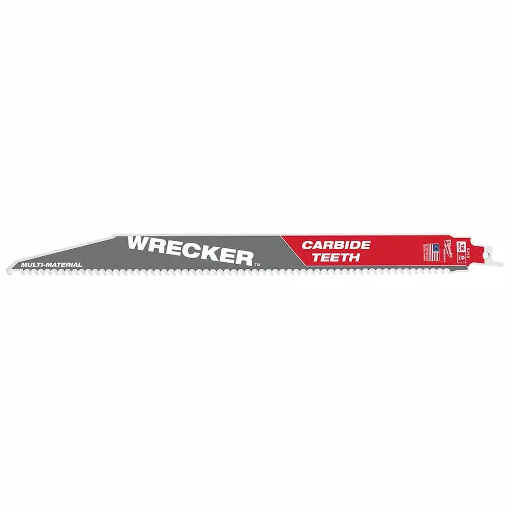 Milwaukee 12 in. WRECKER Carbide Teeth Multi-Material Reciprocating Saw Blade, 6 TPI