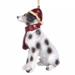 Design Toscano Dalmatian Dog Holiday Ornament Sculpture with Santa Hat and Scarf thumbnail 3
