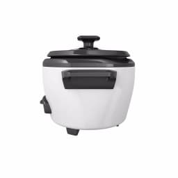 BLACK+DECKER 3-Cup White Electric Rice Cooker with Steaming Basket and Non-Stick Pot thumbnail 2