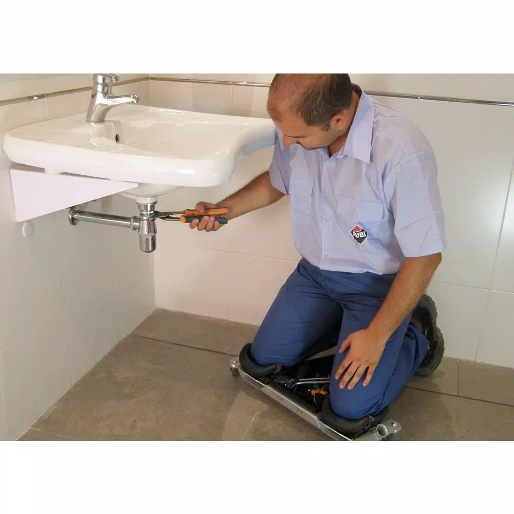 Rubi SR1 Ergonomic Kneeling Work Seat with Air Professional Knee Pads and Aluminum Frame