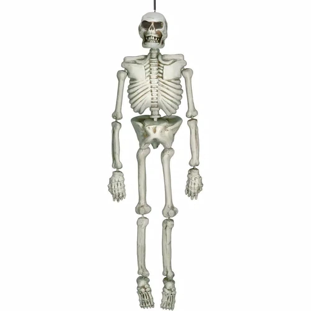 Amscan 54 in. Life Size Halloween Skeleton Standing Decor - White