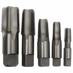 Drill America 5 Piece Carbon Steel NPT Pipe Tap Set (1/8 in. to 3/4 in.) thumbnail 1