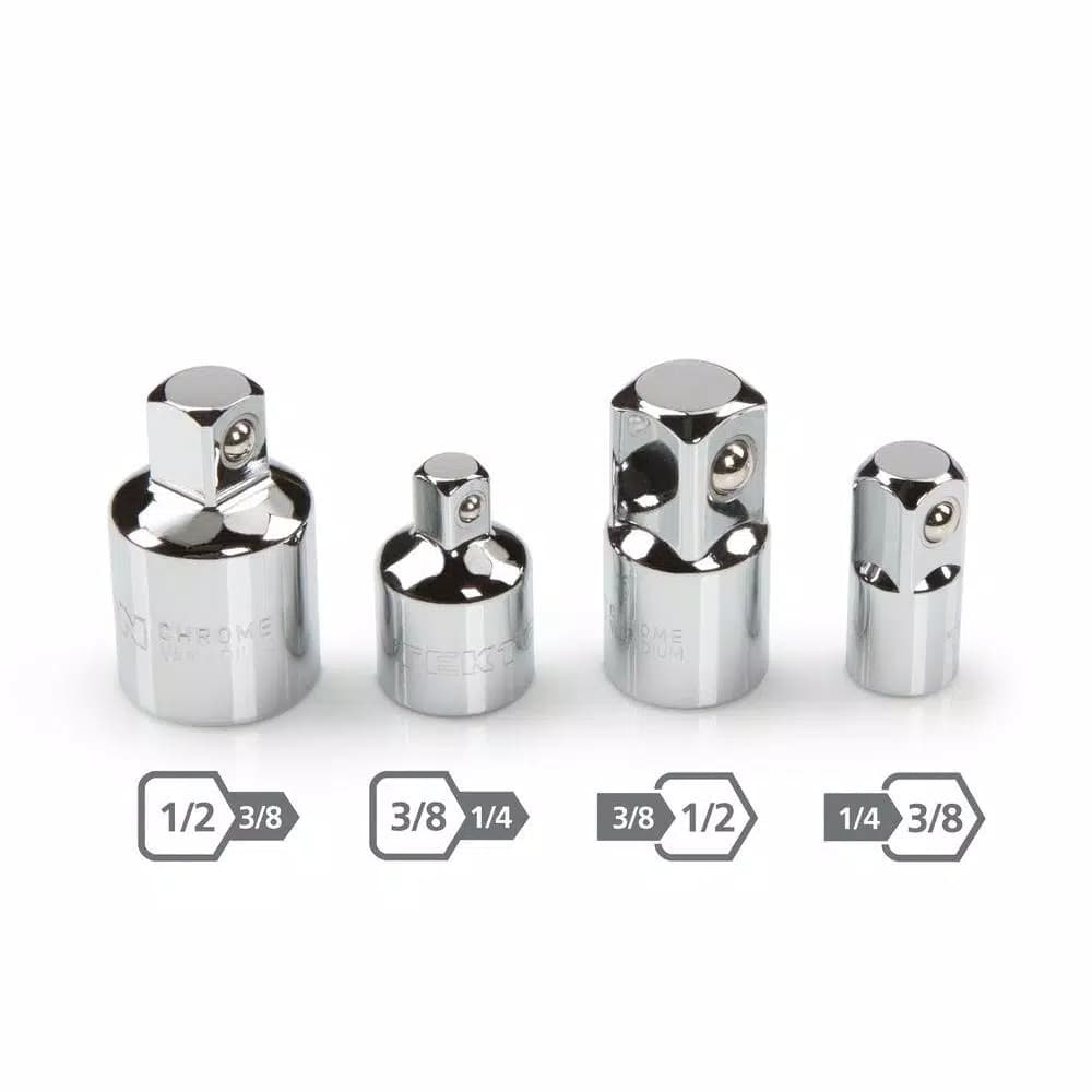 TEKTON 4-Piece Adapter and Reducer Set, Chrome Vanadium Steel Socket Adapters