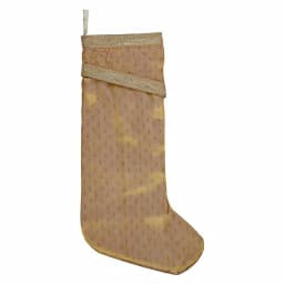 VHC Brands 20 in. Gold and Antique White Tinsel Christmas Stocking - Cotton/Nylon Glam Decor thumbnail 1