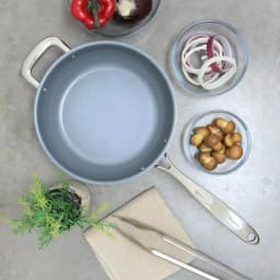 Chantal Induction 21 Steel 3 Qt. Stainless Steel Ceramic Nonstick Saute Pan, Brushed Stainless Steel thumbnail 3