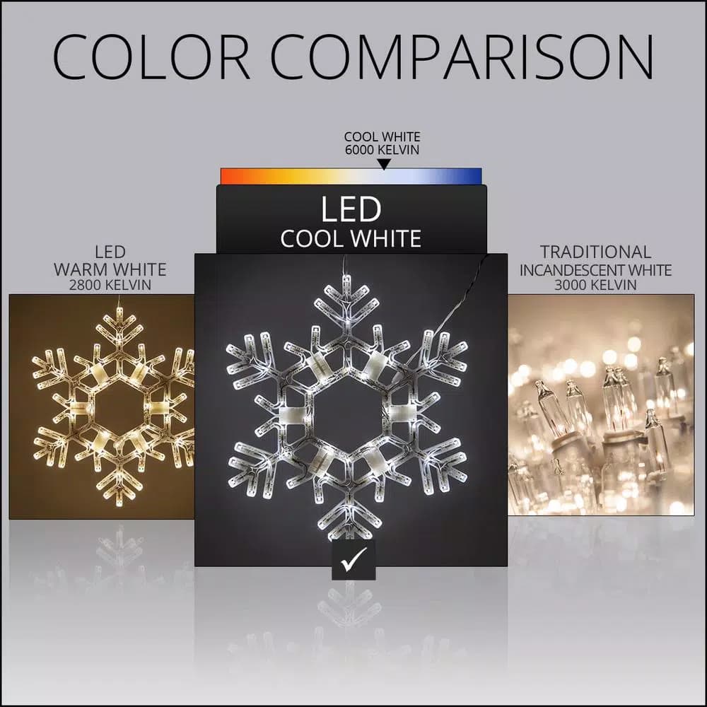 Kringle Traditions 20 in. 70-Light Cool White Twinkle LED Folding Snowflake Decoration