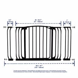 Dreambaby Chelsea Extra Wide Auto-Close Security Gate with Extensions, Black thumbnail 5