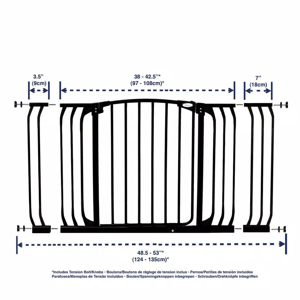Dreambaby Chelsea Extra Wide Auto-Close Security Gate with Extensions, Black