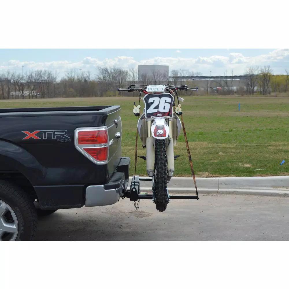 Detail K2 400 lb. Capacity Hitch Mounted Motorcycle Carrier with Adjustable Front Wheel Channel