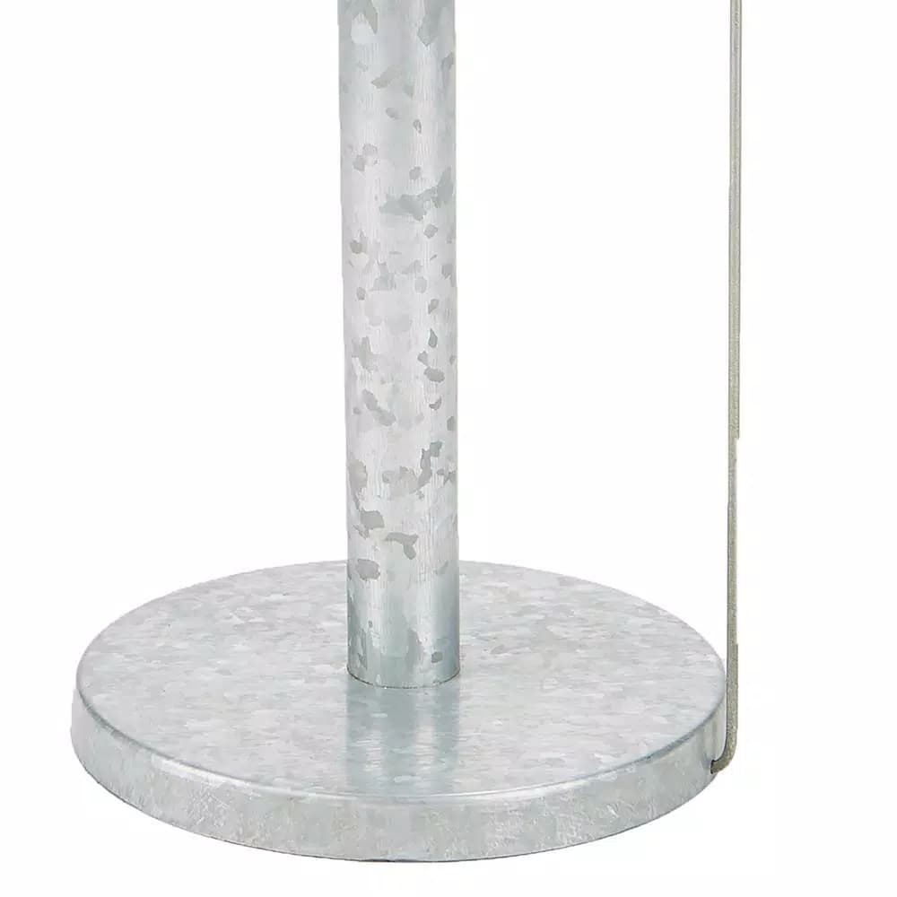 Mind Reader Silver Galvanized Steel Freestanding Paper Towel Holder - Multi-Purpose Countertop Stand