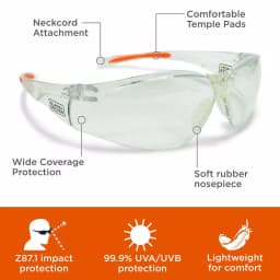 BLACK+DECKER BD250 High Performance Lightweight Safety Eyewear with Clear Lens thumbnail 5