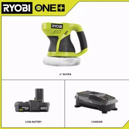 RYOBI 18V ONE+ Cordless 6 in. Buffer Kit with 2.0 Ah Battery and Charger thumbnail 2
