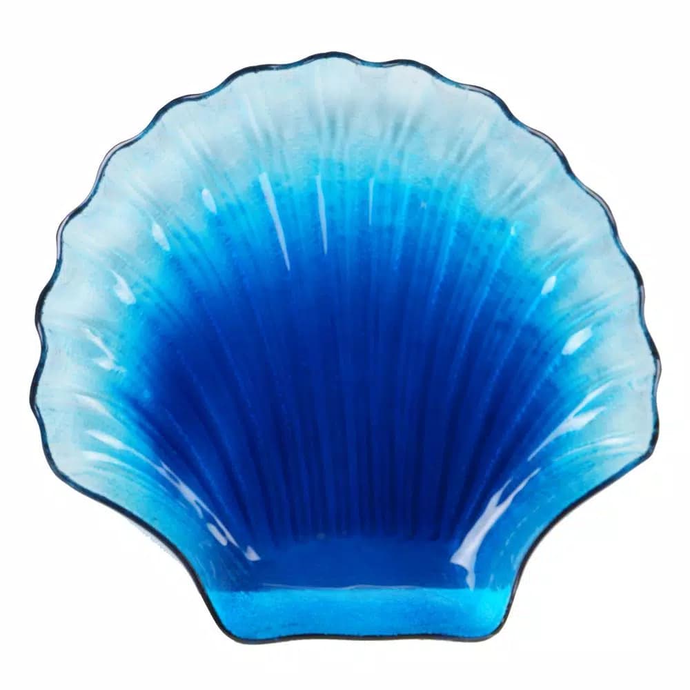 Certified International Natural Coast 11.25 in. Glass Shell Shaped Serving Platter