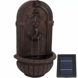 Sunnydaze Decor Florence Iron Lead Finish Solar Outdoor Wall Fountain - Decorative Resin Water Feature thumbnail 1