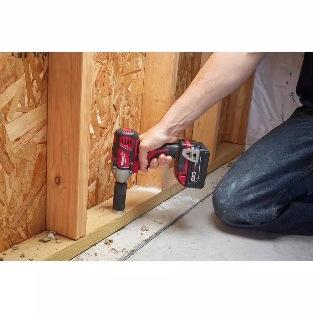 Milwaukee M18 1/2 in. Compact Impact Wrench Kit w/ (2) 3.0 Ah Batteries, Charger & Hard Case