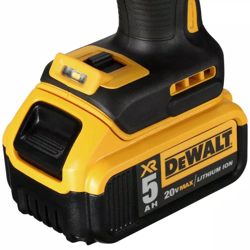 DEWALT 20V MAX XR Brushless 1/2 in. High Torque Impact Wrench Kit with (2) 5.0 Ah Batteries
