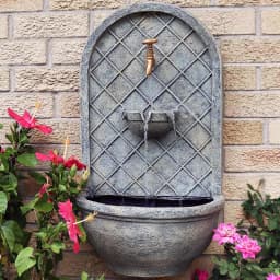 Sunnydaze Decor Messina French Limestone Electric Outdoor Wall Fountain thumbnail 6