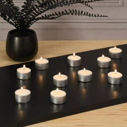 LUMABASE Extended Burn Unscented Tea Light Candles, 100-Count thumbnail 3