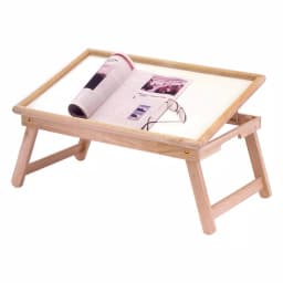 Winsome Ventura Breakfast Bed Tray, Foldable Wood Serving Tray with Melamine Top thumbnail 2