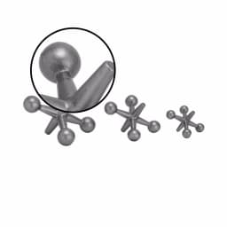 LITTON LANE Modern Reflections Metal Jack Stone Sculptures, Set of 3, Metallic Gray thumbnail 4