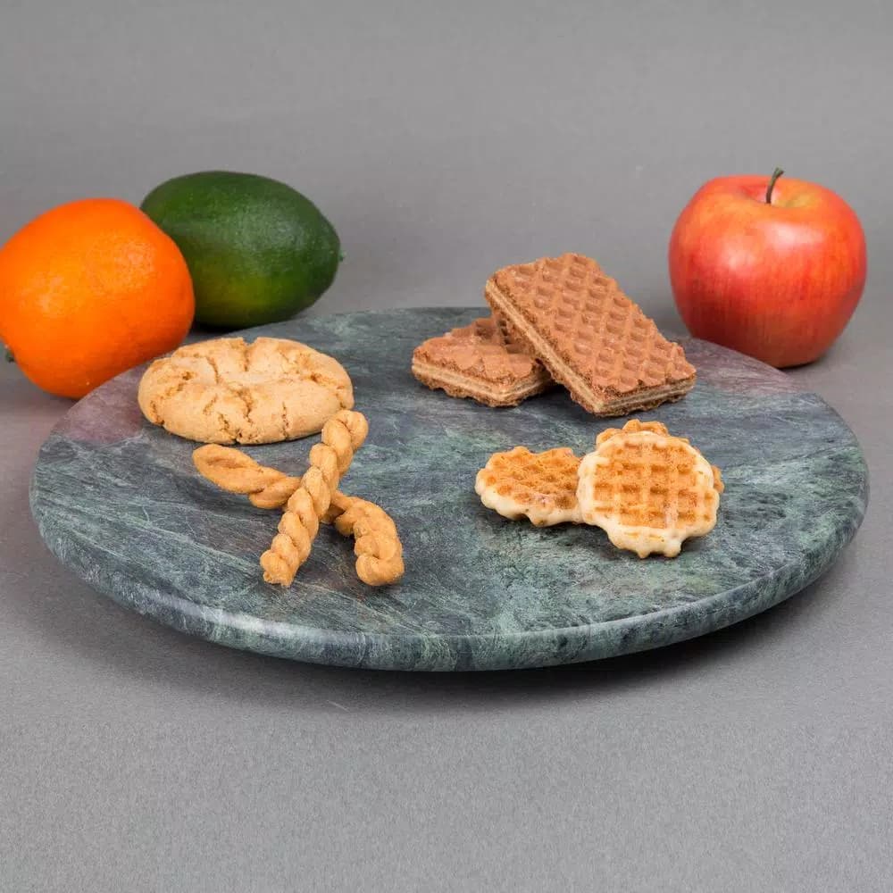 Creative Home Green Marble 12 in. Round Serving Board