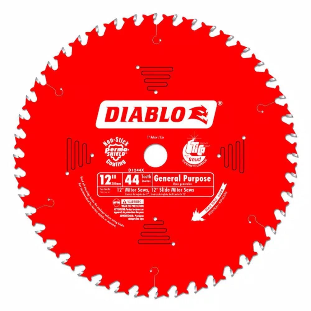 Diablo 12 in. x 44-Tooth General Purpose Carbide Saw Blade, 15-Pack