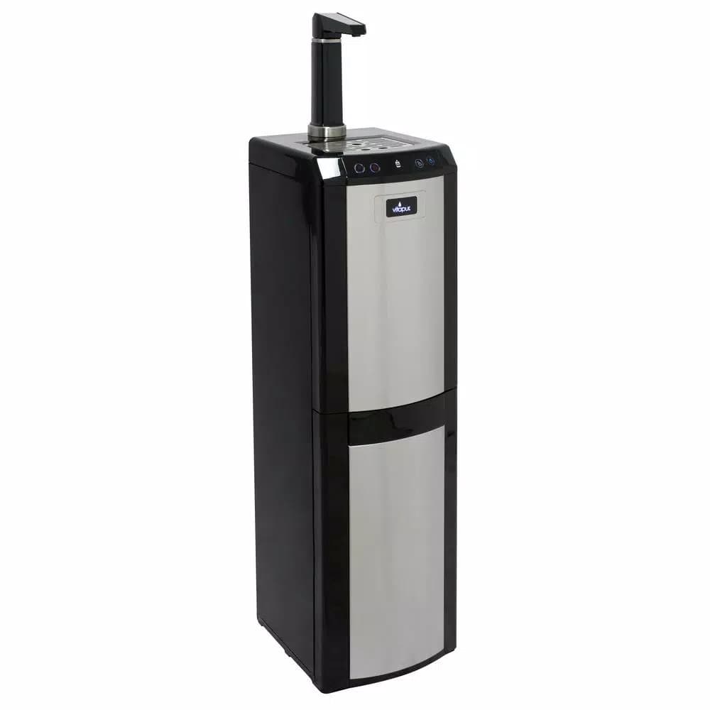 Vitapur Bottom Loading Water Cooler Dispenser with Kettle Feature, Hot/Room/Cold, Stainless Steel & Black