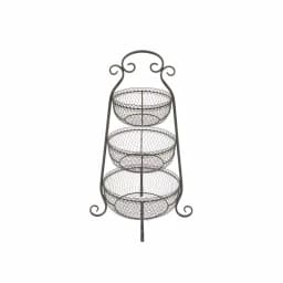 LITTON LANE New Traditional 3-Tier Black Wrought Iron Decorative Basket Tray Stand thumbnail 3