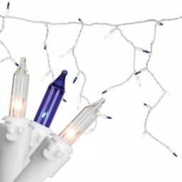 Northlight 7 ft. 100-Light Blue and Clear Mini Icicle Lights, White Wire, Indoor/Outdoor thumbnail 1