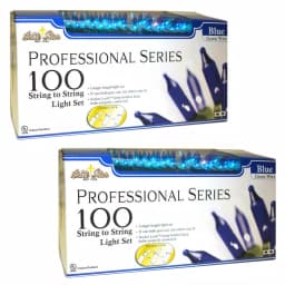 Unbranded Brite Star Professional Series 100-Light Blue Mini Christmas Light Set with Green Wire (Set of 2) thumbnail 2