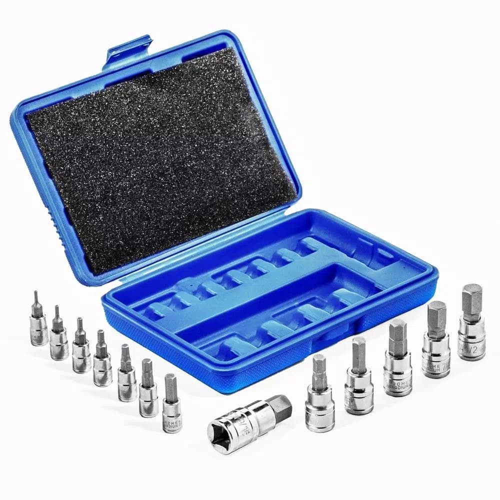 Stark SAE Pro-Grade Hex Allen Bit Socket Set, 13-Piece Chromium-Vanadium & S2 Steel
