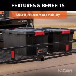 CURT 60" x 24" Black Steel Basket Cargo Carrier with 2" Folding Shank, 500 lbs. Capacity thumbnail 11