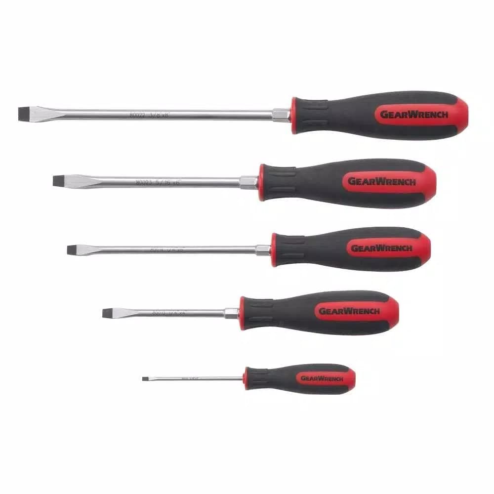 GearWrench 5-Piece Slotted Dual Material Screwdriver Set