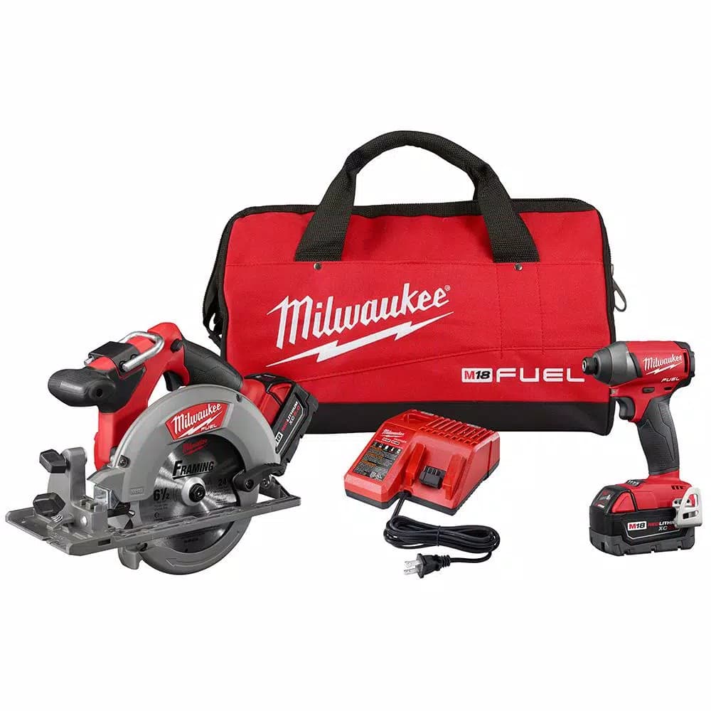 Milwaukee M18 FUEL 6-1/2 in. Circular Saw and M18 FUEL Impact Driver Combo Kit