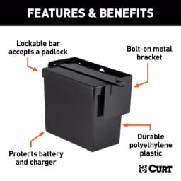CURT Breakaway Battery Case with Lockable Metal Bar, 5-7/8" x 5-3/8" x 3-1/2" thumbnail 3