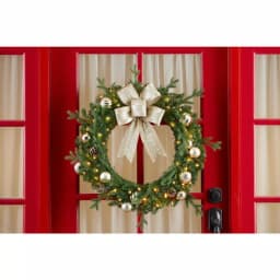 Home Accents Holiday Home Holiday Accents 30 in. St. Germain Pre-Lit LED Artificial Christmas Wreath, Warm White Lights thumbnail 2