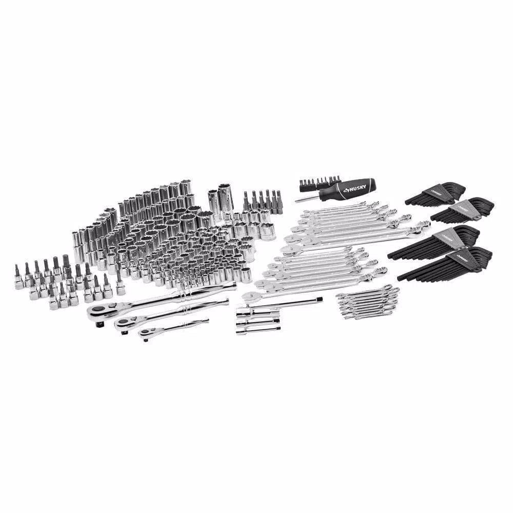 Husky 268-Piece Mechanics Tool Set with 1/4 in, 3/8 in, and 1/2 in. Drive Ratchets and Sockets
