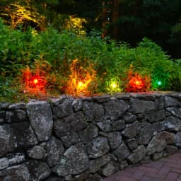 LUMABASE 2.5 in. Round Solar Color Changing Glass Pathway String Lights, 8-Light Set thumbnail 3