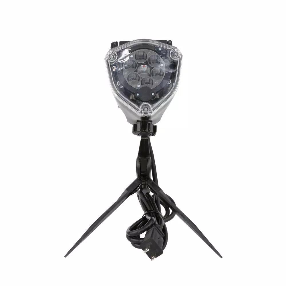LightShow White Strobing Snowflake LED Holiday Projection Stake Projector