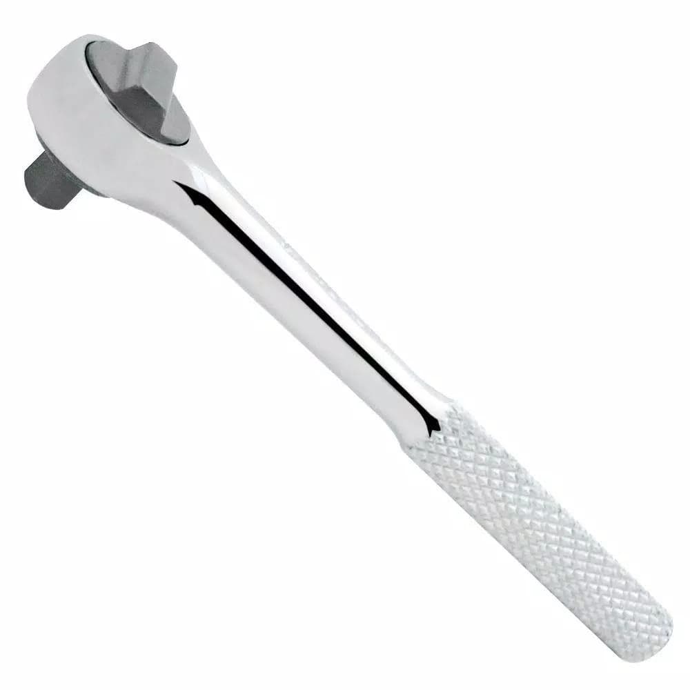 URREA 1/4 in. Drive Round Head Reversible Chrome Ratchet, 45 Tooth